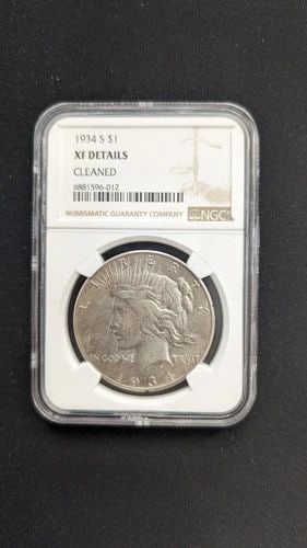 1934 S PEACE $1 DOLLAR COIN - NGC XF DETAILS: 1934 S Peace $1 Dollar Coin NGC Certified - XF Details CLEANED