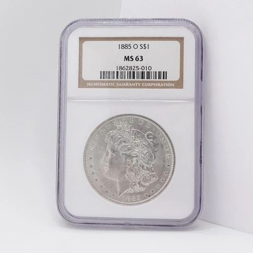 1885 O MORGAN SILVER DOLLAR COIN - NGC MS 63 (1 of 2)