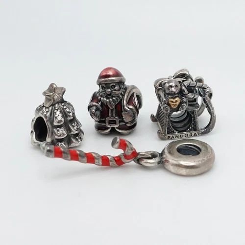 AUTHENTIC PANDORA STERLING SILVER 4 CHRISTMAS HOLIDAY ENAMEL CZ CHARM (1 of 2)