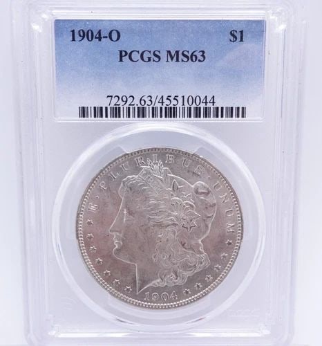 1904-O MORGAN SILVER DOLLAR $1 COIN - PCGS MS 63 (1 of 2)