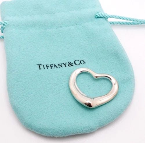 TIFFANY & CO. ELSA PERETTI STERLING SILVER OPEN HEART PENDANT - 27MM: Tiffany & Co. Elsa Peretti Sterling Silver Open Heart Pendant ONLY 27mm Wide Est. Retail - $650 USD Pouch NOT Included