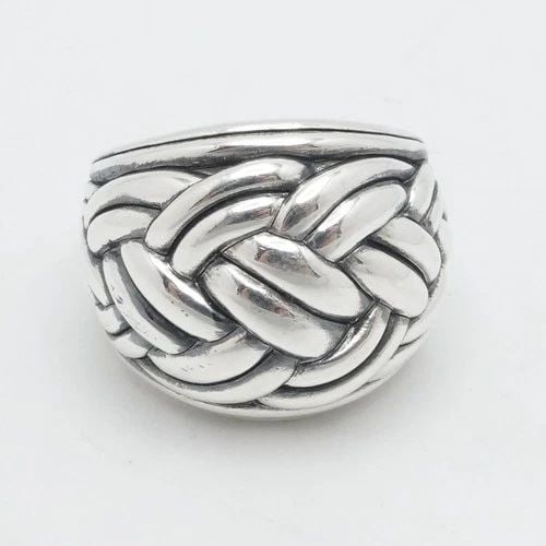 TIFFANY KAY STERLING SILVER ENTWINED BRAIDED ROPE DOME RING SIZE 6 (1 of 2)