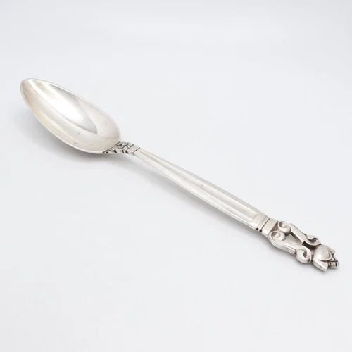 GEORG JENSEN JOHAN ROHDE STERLING SILVER ACORN OVAL TEASPOON 6" (1 of 2)