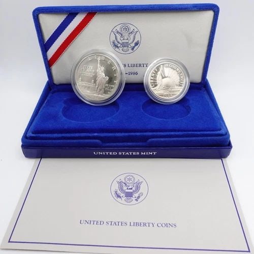 1986 U.S MINT LIBERTY COMMEMORATIVE SILVER PROOF COIN SET - OGP: 1986 U.S MINT LIBERTY COMMEMORATIVE SILVER PROOF COIN SET - OGP 1986 S U.S Mint Liberty Commemorative Silver Proof Coin Set OGP Included - COA NOT Included