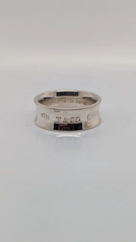 TIFFANY & CO. STERLING SILVER 1837 CONCAVED BAND RING SIZE - 5.5 (1 of 2)