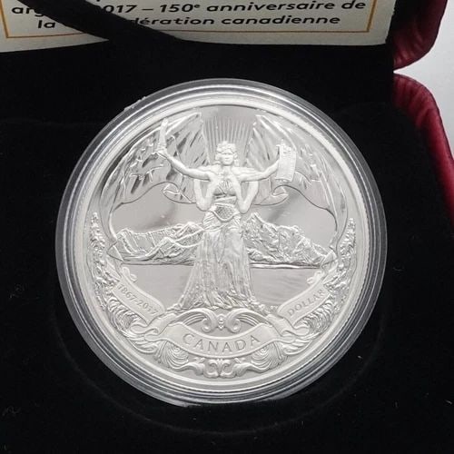 2017 ROYAL CANADIAN MINT 150TH ANNIVERSARY CONFED PROOF SILVER DOLLAR OGP COA: 2017 ROYAL CANADIAN MINT 150TH ANNIVERSARY CONFED PROOF SILVER DOLLAR OGP COA 2017 Royal Canadian Mint 150th Anniversary Canadian Confederation Proof Silver Dollar Item # 157486 Mintage - 30,000 Compo