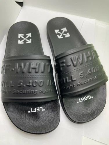 OFF-WHITE VIRGIL ABLOH BLACK HF POOL SLIDE SANDALS 9B / 39EU - NEW BOX (1 of 2)