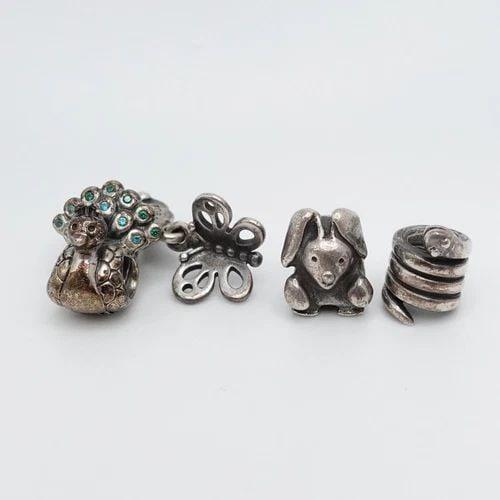AUTHENTIC PANDORA STERLING SILVER 4 ANIMAL & INSECT RETIRED CHARMS (1 of 2)