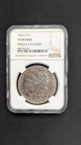 1896 O MORGAN SILVER $1 DOLLAR COIN - NGC VF DETAILS (1 of 2)