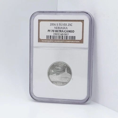 2006 S NEBRASKA SILVER 25C QUARTER COIN - NGC PF 70 ULTRA CAMEO (1 of 2)