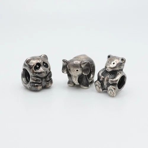 AUTHENTIC PANDORA STERLING SILVER 3 PANDA ELEPHANT BEAR ANIMAL CHARM (1 of 2)