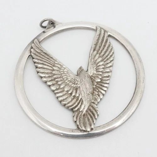 WALLACE STERLING SILVER DOVE ORNAMENT PEACE ON EARTH LARGE PENDANT 2.25": WALLACE STERLING SILVER DOVE ORNAMENT PEACE ON EARTH LARGE PENDANT 2.25" Wallace Sterling Silver Peace On Earth Dove Ornament Large Pendant Length - 2.25" Bail Height - 5mm Total Weight - 28.2 Grams