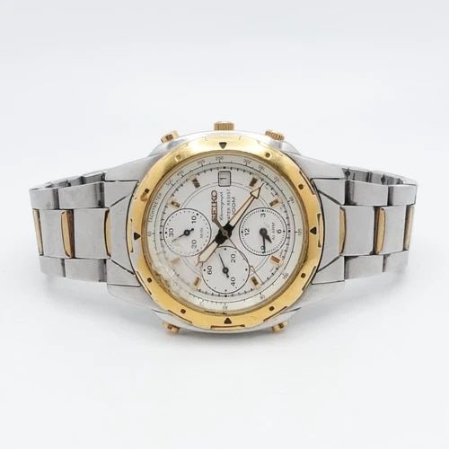 SEIKO 7T32-6M10 CHRONOGRAPH ALARM JAPAN MOVEMENT QUARTZ WATCH 39MM PARTS REPAIR (1 of 2)