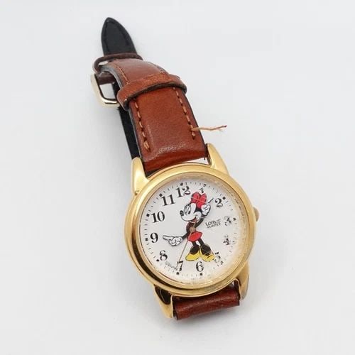 LORUS DISNEY YELLOW GOLD PLATED MINNIE MOUSE QUARTZ WATCH - 26MM PARTS REPAIR (1 of 2)