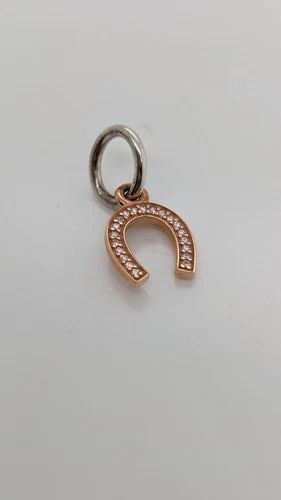 AUTHENTIC PANDORA 14K ROSE GOLD LUCKY HORSESHOE DANGLE RETIRED CHARM ALE 585 (1 of 2)