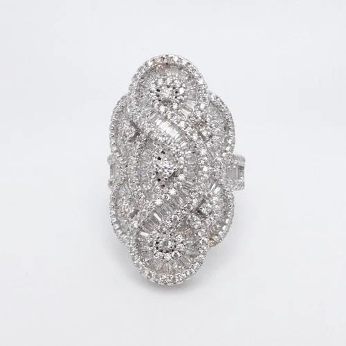 FZN STERLING SILVER CLEAR CZ CUBIC ZIRCONIA COCKTAIL RING SIZE 7.25: FZN STERLING SILVER CLEAR CZ CUBIC ZIRCONIA COCKTAIL RING SIZE 7.25 FZN Sterling Silver Clear Cubic Zirconia Cocktail Ring Size - 7.25 Band Width - 3mm Height - 1.25" Width - 1" Total Weight - 11.5 Gr