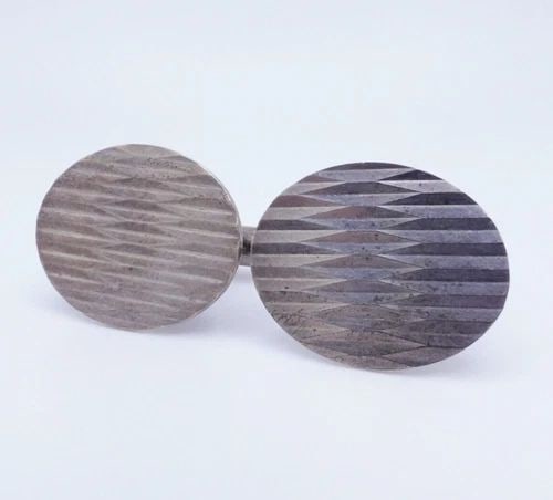 LONDON 1965 STERLING SILVER VINTAGE OVAL CUFFLINKS (1 of 2)