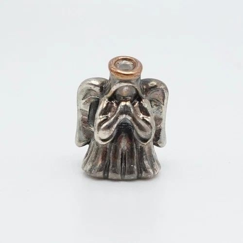 AUTHENTIC PANDORA STERLING SILVER 14K YELLOW GOLD HALO DIVINE ANGEL BEAD CHARM (1 of 2)