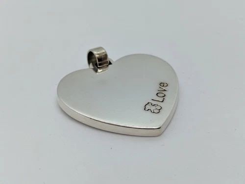 TOUS STERLING SILVER LOVE HEART PENDANT 1.75" (1 of 2)