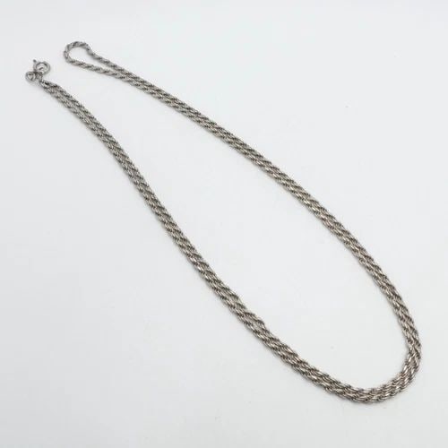 ITALY STERLING SILVER 2MM TWIST ROPE CHAIN NECKLACE 30.5" LONG (1 of 2)