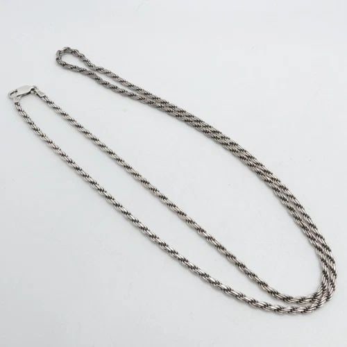 ITALY STERLING SILVER 2MM TWIST ROPE CHAIN NECKLACE 22" LONG (1 of 2)