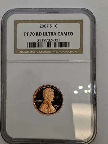 2007-S LINCOLN CENT 1C MEMORIAL REVERSE NGC PF 70 RD ULTRA CAMEO: 2007-S LINCOLN CENT 1C MEMORIAL REVERSE NGC PF 70 RD ULTRA CAMEO 2007-S Lincoln Cent 1C Memorial Reverse NGC PF 70 RD ULTRA CAMEO Book Value - $90.00