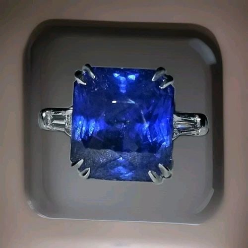 VINTAGE PLATINUM ENGAGEMENT RING 12.30CT. NATURAL BLUE SAPPHIRE RADIANT GIA CERT: VINTAGE PLATINUM ENGAGEMENT RING 12.30CT. NATURAL BLUE SAPPHIRE RADIANT GIA CERT GORGEOUS VINTAGE ELEGANT PLATINUM ENGAGEMENT RING CENTER NATURAL BLUE SAPPHIRE GIA CERT IN RADIANT SHAPE WEIGHT 12.30 C