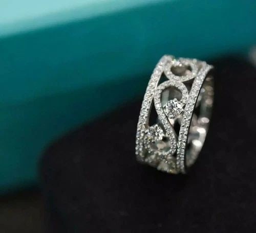 1.35CT. TIFFANY & CO PLATINUM ENCHANT SCROLL BAND RING SIZE : 6 SZ (1 of 2)