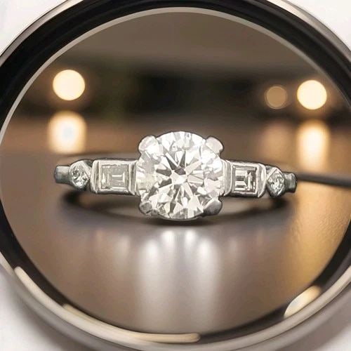 VINTAGE PLATINUM ENGAGEMENT RING 1.09CT. NATURAL EURO CUT ROUND DIAMOND SI2: VINTAGE PLATINUM ENGAGEMENT RING 1.09CT. NATURAL EURO CUT ROUND DIAMOND SI2 GORGEOUS platinum Vintage ring natural euro cut diamond engagement ring center Natural European cut diamond round shape weig