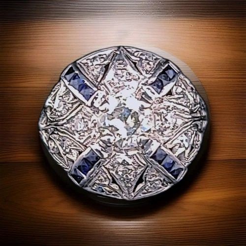 PLATINUM VINTAGE ART DECO FILIGREE 0.92CT.OLD EURO DIAMOND SAPPHIRE RING 1920'S: PLATINUM VINTAGE ART DECO FILIGREE 0.92CT.OLD EURO DIAMOND SAPPHIRE RING 1920'S A breathtaking original Art Deco platinum filigree ring from the 1920s, whispering stories of elegance from a golden era