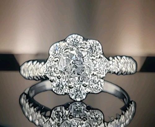 VINTAGE 14K WHITE GOLD ENGAGEMENT RING 1.40CT. NATURAL OLD EURO ROUND DIAMOND: VINTAGE 14K WHITE GOLD ENGAGEMENT RING 1.40CT. NATURAL OLD EURO ROUND DIAMOND Gorgeous Vintage 14k white gold Engagement ring natural old euro round cut Diamond center set natural old euro cut diamond