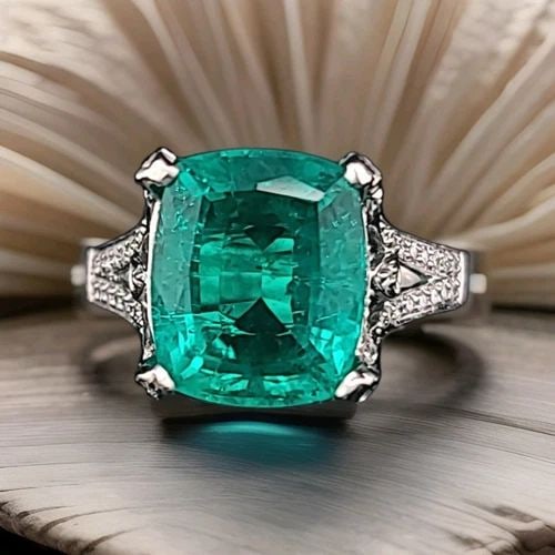 18K WHITE GOLD ENGAGEMENT RING 5.67CT. LAB-GROWN GREEN EMERALD CUSHION SHAPE: 18K WHITE GOLD ENGAGEMENT RING 6.17CT. GEM GREEN EMERALD IN CUSHION SHAPE GORGEOUS 18K WHITE GOLD DIAMOND AND EMERALD ENGAGEMENT RING Center CUSHION SHAPE 5.67 CARAT SIZE 12x10 CENTER EMERALD center l