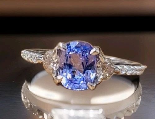 14K WHITE GOLD ENGAGEMENT RING 1.33CT. NATURAL BLUE SAPPHIRE CUSHION CUT: 14K WHITE GOLD ENGAGEMENT RING 1.33CT. NATURAL BLUE SAPPHIRE CUSHION SHAPE GORGEOUS 14K WHITE GOLD engagement ring natural blue sapphire in cushion shape center sapphire natural untreated no treatment