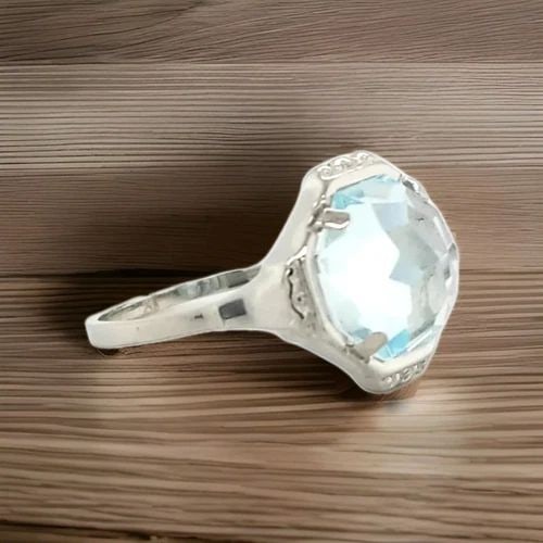 VINTAGE PLATINUM ENGAGEMENT RING 2.49CT. NATURAL AQUAMARINE OCTAGON ROSE CUT: VINTAGE PLATINUM ENGAGEMENT RING 2.49CT. NATURAL AQUAMARINE OCTAGON ROSE CUT This is a beautiful vintage platinum engagement ring with a stunning 2.49CT natural aquamarine octagon rose cut gemstone. T