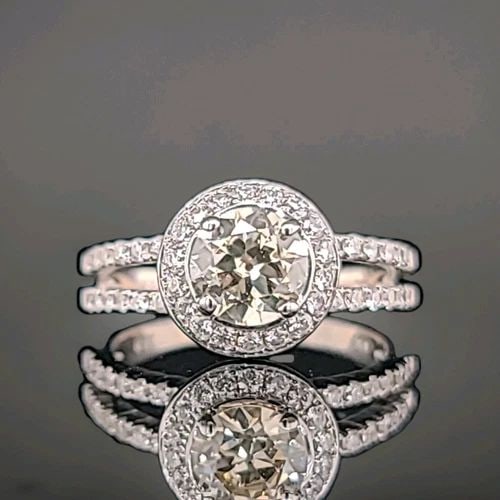 18K WHITE GOLD ENGAGEMENT RING 1.06CT.LAB GROWN ROUND DIAMOND (1 of 2)