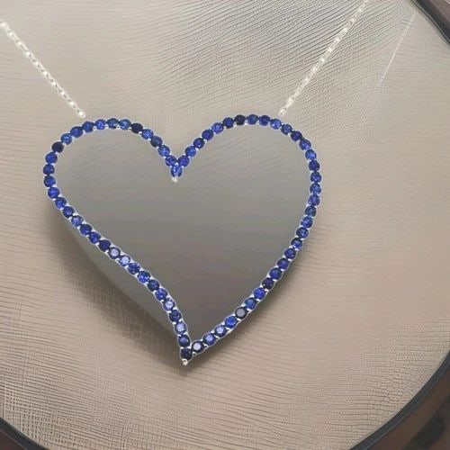 14K WHITE GOLD 2.75CT. NATURAL BLUE SAPPHIRE HEART SHAPE NECKLACE PENDANT: 14K WHITE GOLD 2.75CT. NATURAL BLUE SAPPHIRE HEART SHAPE NECKLACE PENDANT Gorgeous 14k white gold natural blue sapphire heart necklace Set beautiful round sapphire weight 2.75ct.nice magnificent blue 