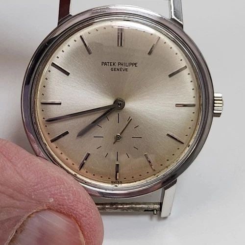 VERY RARE PATEK PHILIPPE CALATRAVA 35 MM STEEL AUTOMATIC WATCH 3466 CIRCA 1960: VERY RARE PATEK PHILIPPE CALATRAVA 35 MM STEEL AUTOMATIC WATCH 3466 CIRCA Manufacturer Patek Philippe Category Calatrava Reference Number 3466 Additional Keywords VERY RARE circa 1960 Bezel Smooth Bez