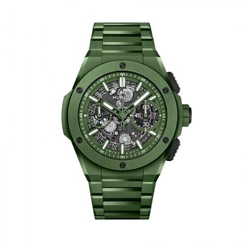 NEW HUBLOT BIG BANG 42 MM GREEN UNICO INTEGRATED CERAMIC WATCH 451.GX.5220.GX: NEW HUBLOT BIG BANG 42 MM GREEN UNICO INTEGRATED CERAMIC WATCH Manufacturer Hublot Category Big Bang 42 mm Reference Number 451.GX.5220.GX Additional Keywords Green Unico Integrated Band Color Green B