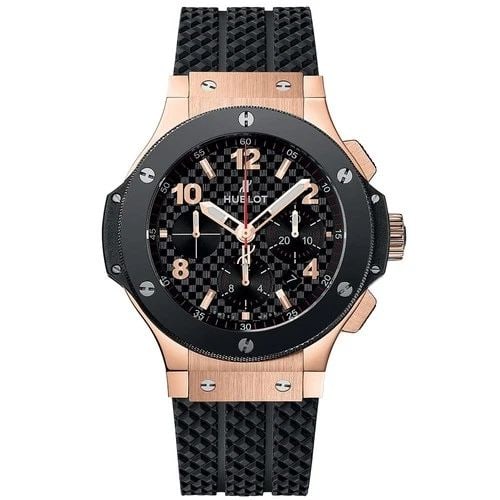 HUBLOT BIG BANG MENS 41MM 18K PINK GOLD 341.PB.131.RX: HUBLOT BIG BANG MENS 41MM 18K PINK GOLD Manufacturer Hublot Category Big Bang 41mm Reference Number 341.PB.131.RX Band Color Black Band Type Rubber Bezel Ceramic Box Yes Caliber HUB41 Case Type Water 