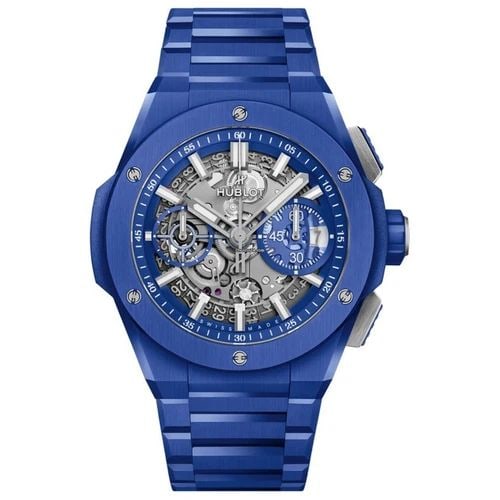 NEW HUBLOT BIG BANG 42 MM INTEGRAL CERAMIC AUTOMATIC WATCH 451.EX.5129.EX: NEW HUBLOT BIG BANG 42 MM INTEGRAL CERAMIC AUTOMATIC WATCH Manufacturer Hublot Category Big Bang 42 mm Reference Number 451.EX.5129.EX Additional Keywords Integral Band Color Blue Band Type Ceramic Bo