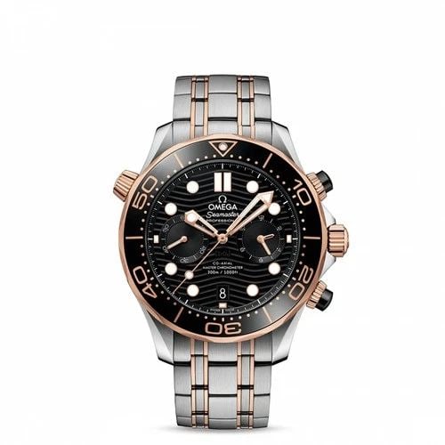 NEW OMEGA SEAMASTER DIVER 300M AUTOMATIC SELF WIND WATCH 210.20.44.51.01.001: NEW OMEGA SEAMASTER DIVER 300M AUTOMATIC SELF WIND WATCH Manufacturer Omega Category Seamaster Subcategory Diver 300M Reference Number 210.20.44.51.01.001 Band Type 18k Rose Gold and Stainless Steel B