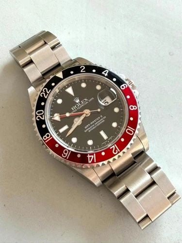 MINT ROLEX GMT-MASTER II 16710 40 MM STEEL COKE BEZEL BLACK RED AUTOMATIC WATCH (1 of 2)
