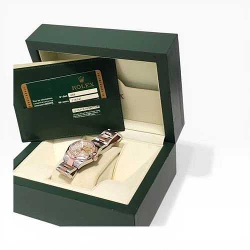 FULL SET 2012 ROLEX DATEJUST 31 MM STEEL 18K ROSE GOLD DIAMONDS WATCH 178241: FULL SET 2012 ROLEX DATEJUST 31 MM STEEL 18K ROSE GOLD DIAMONDS WATCH Manufacturer Rolex Category Mid size Datejust Reference Number 178241 Band STEEL AND RED GOLD Band Type Oyster Bezel Smooth Bezel 