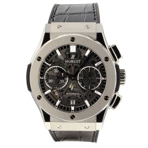 NEW HUBLOT CLASSIC FUSION AERO CHRONOGRAPH TITANIUM MENS WATCH 525.NX.0170.LR: NEW HUBLOT CLASSIC FUSION AERO CHRONOGRAPH TITANIUM MENS WATCH Manufacturer Hublot Category Classic Fusion Subcategory Chronograph Reference Number 525.NX.0170.LR Band Color Black Band Type Alligator 