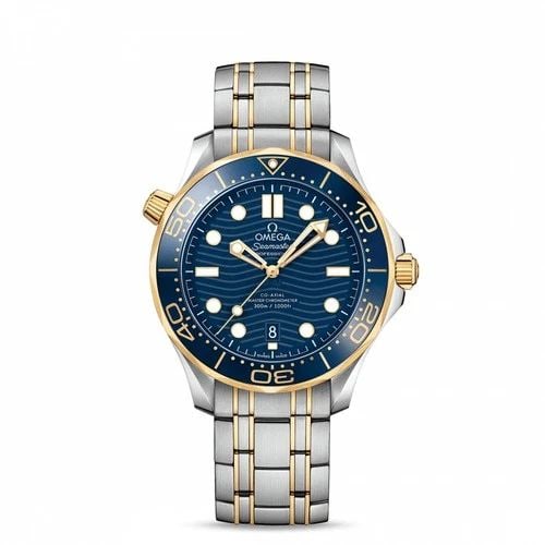NEW OMEGA SEAMASTER DIVER 300M AUTOMATIC SELF WIND WATCH 210.20.42.20.03.001: NEW OMEGA SEAMASTER DIVER 300M AUTOMATIC SELF WIND WATCH Manufacturer Omega Category Seamaster Subcategory Diver 300M Reference Number 210.20.42.20.03.001 Band Type 18k Yellow Gold and Stainless Steel
