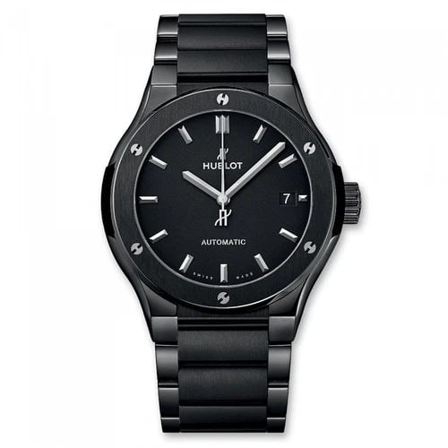 NEW HUBLOT CLASSIC FUSION BLACK MAGIC CERAMIC 45 MM BLACK WATCH 510.CM.1170.CM: NEW HUBLOT CLASSIC FUSION BLACK MAGIC CERAMIC 45 MM BLACK WATCH Manufacturer Hublot Category Classic Fusion Subcategory Black Magic Reference Number 510.CM.1170.CM Band Color Black Band Type Ceramic B