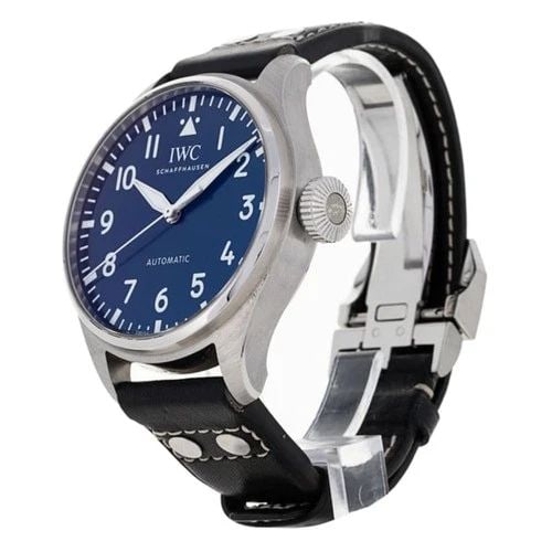 IWC BIG PILOTS STEEL BLUE DIAL 43 MM AUTOMATIC WATCH IW329303 FULL SET: IWC BIG PILOTS STEEL BLUE DIAL 43 MM AUTOMATIC WATCH Manufacturer IWC Category Big Pilots Watch Reference Number IW329303 Band Color Blue Band Type Leather Box Yes Condition New with tags Dial Color B