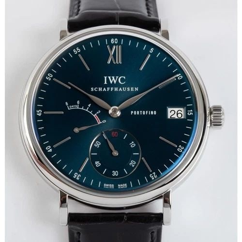 NEW IWC PORTOFINO HAND WOUND EIGHT DAYS BLUE STEEL 45MM MANUAL WATCH IW510106: NEW IWC PORTOFINO HAND WOUND EIGHT DAYS BLUE STEEL 45MM MANUAL WATCH Manufacturer IWC Category Portofino Subcategory Hand-Wound Eight Days Reference Number IW510106 Band Color Black Band Type Alligato