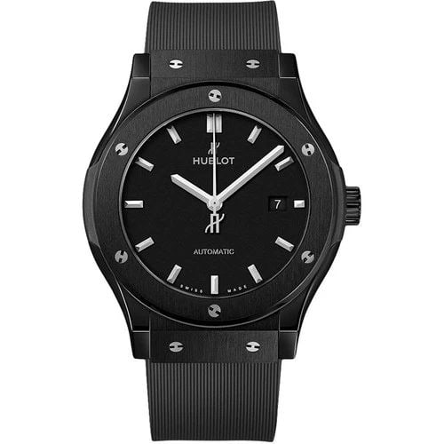 NEW HUBLOT CLASSIC FUSION CERAMIC AUTOMATIC SELF WIND WATCH 542.CM.1171.RX: NEW HUBLOT CLASSIC FUSION CERAMIC AUTOMATIC SELF WIND WATCH Manufacturer Hublot Category Classic Fusion Reference Number 542.CM.1171.RX Band Color Black Band Type Rubber Bezel Screws bezel Box Yes Cas