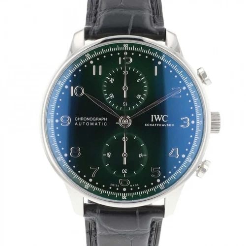 NEW IWC PORTUGIESER CHRONOGRAPH STAINLESS STEEL AUTOMATIC 41 MM WATCH IW371615: NEW IWC PORTUGIESER CHRONOGRAPH STAINLESS STEEL AUTOMATIC 41 MM WATCH Manufacturer IWC Category Portugieser Subcategory Chronograph Reference Number IW371615 Band Leather Band Color Black Band Type Le